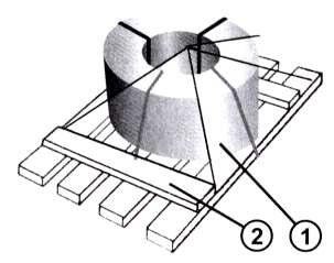 Rollos sobre pallet zunchados y envueltos en film